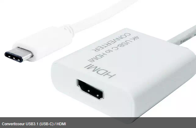 Convertisseur USB3.1 (USB-C) / HDMI