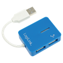 Mini Hub USB2.0, 4 ports auto-alimenté Bleu - UA0136