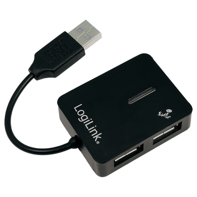 Mini Hub USB2.0, 4 ports auto-alimenté Noir - UA0139