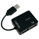 Mini Hub USB2.0, 4 ports auto-alimenté Noir - UA0139