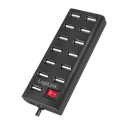 Hub USB2.0, 13 ports + switch on/off avec alim.
