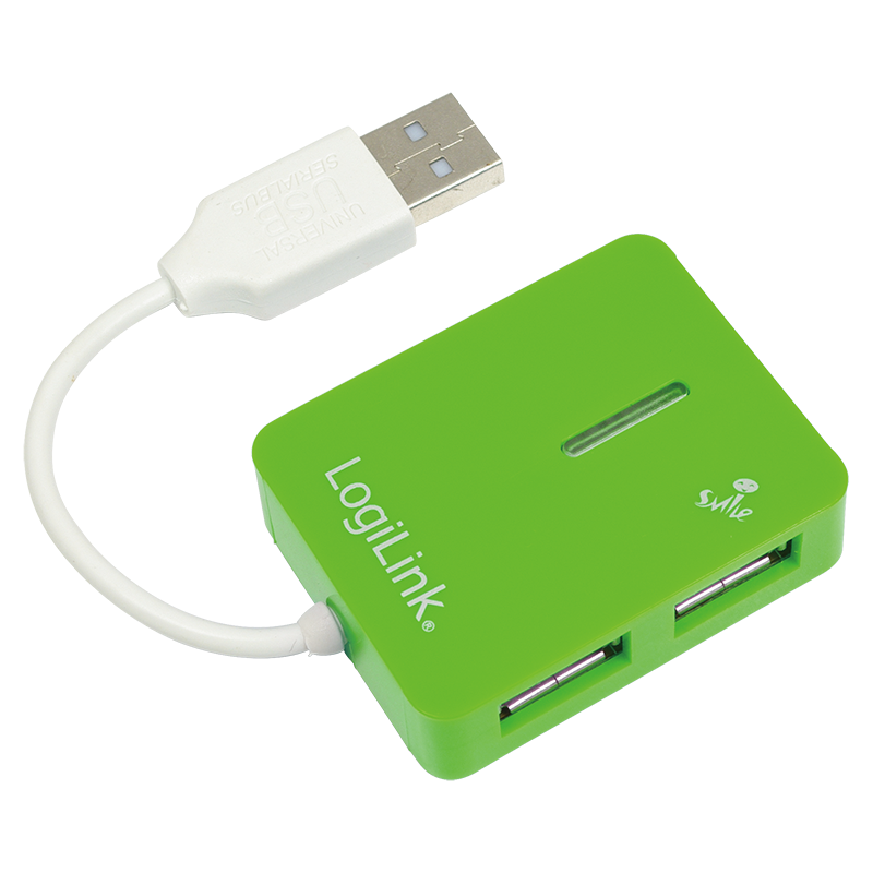 Mini Hub USB2.0, 4 ports auto-alimenté Vert - UA0138