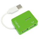 Mini Hub USB2.0, 4 ports auto-alimenté Vert - UA0138