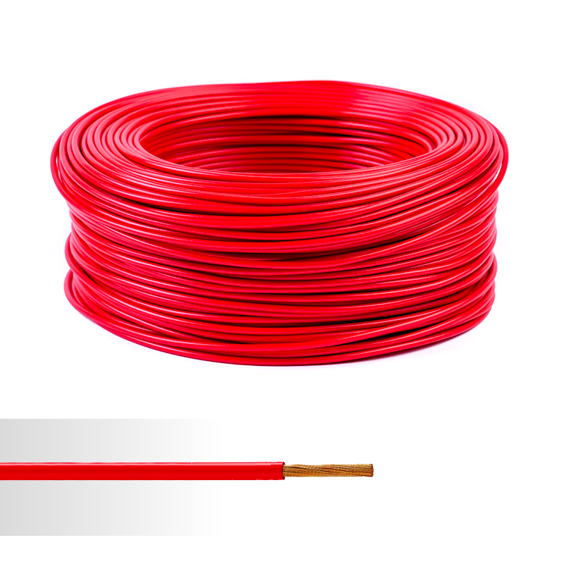 Fil TH 6mm2-Rouge-Plasticable TH-Rouleau