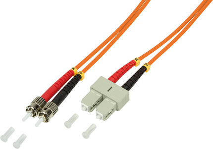 [1300114] Jarretière optique SC - ST Duplex Multimode 50/125µ 1,00 m