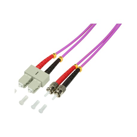 [1300190] Jarretière optique SC - ST Om3 Duplex  Multimode 50/125µ 1,00m