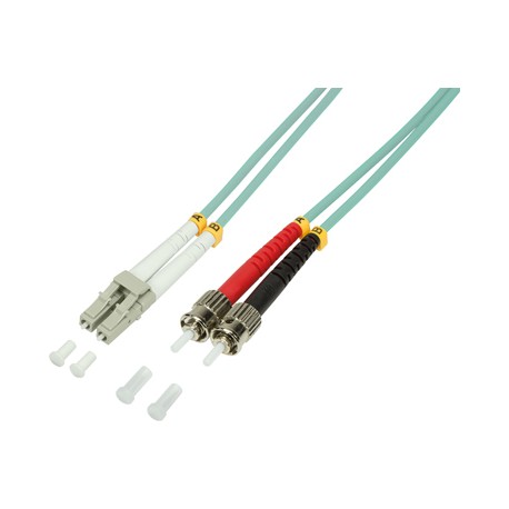 [1300223] Jarretière optique LC - ST Om4 Duplex Multimode  50/125µ 1,00m