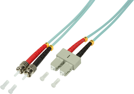 [1300235] Jarretière optique SC - ST Om4 Duplex Multimode 50/125µ 1,00m
