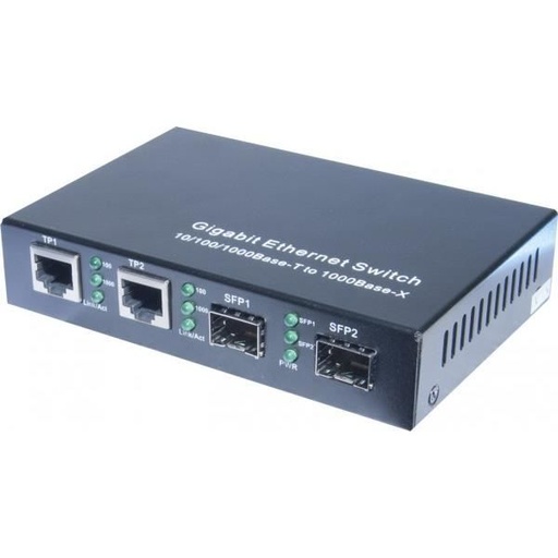 [1100047] Switch 4 ports Gigabit dont 2 ports fibre SFP 1000SX/LX