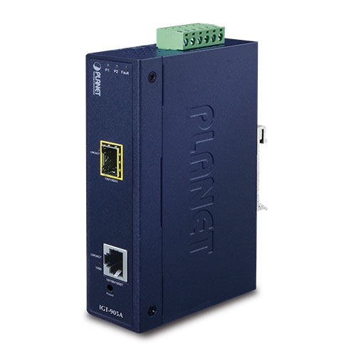 [1100059] Planet IGT-905A conv. ind. Niv2 RJ45/SFP 100FX/1G -30/75°