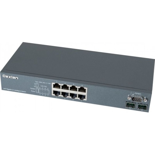 [1100143] Switch DEXLAN Niveau 2+ 8 Ports Gigabit + 2 sfp 100/1G