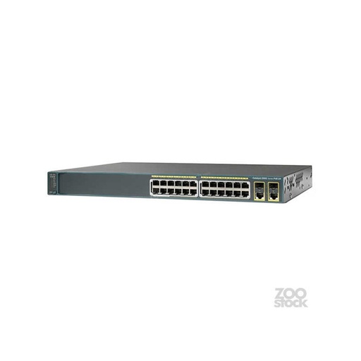 [1100602] Switch Cisco Catalyst WS-C2960+24PC-L Commutateur - Géré - 24 x 10/100 (PoE) + 2 x SFP Gigabit combiné