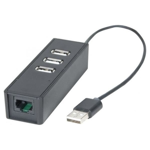 [1101515] Dexlan adapt usb 2 vers RJ45 10/100 + hub 3 ports usb 2.0