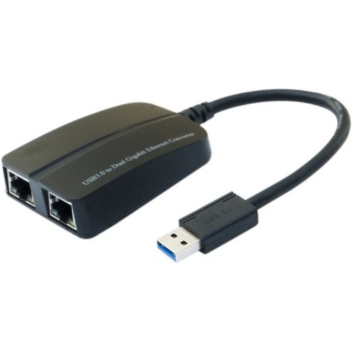 [1101522] Adaptateur USB 3.0 réseau avec Switch 2 Ports RJ-45 Giga...
