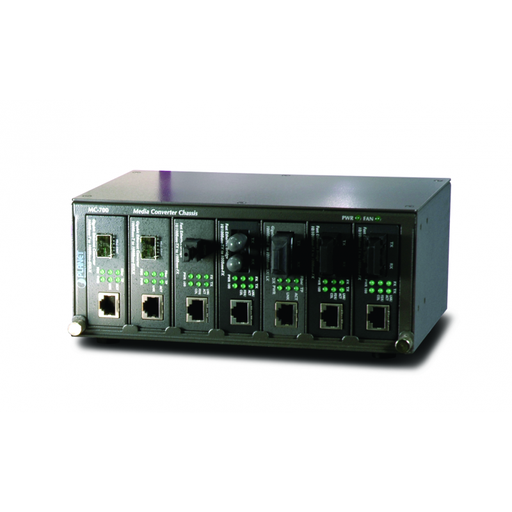 [1102000] Planet MC-700 chassis 10" 2U 7 slot convertisseur fibre