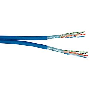 [1200517] Câble réseau 2x4 paires AWG22 Cat.7A 1200 MHz S/FTP (écran+tresse) gaine jaune LSZH à la coupe