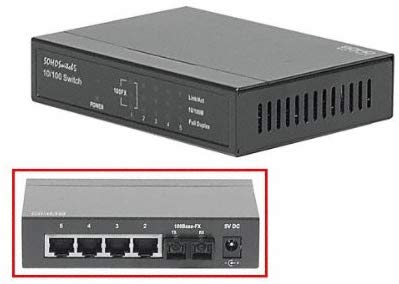 [1102009] Convertisseur fibre optique + Switch 10/100 - 4 x RJ45