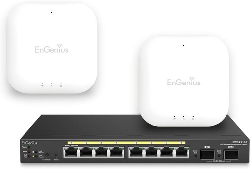 [1106303] Engenius EWS tarter Kit contrôleur PoE + 2 plafonniers W...
