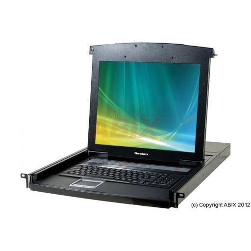 [1107907] Console LCD KVM CAT5 4 ports + 4 dongles vga/usb 30m