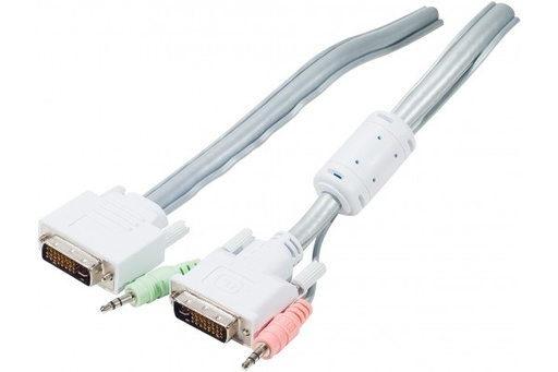 [1109100] Cordons kvm type C8 DVI-I m + audio vers DVI-I male - 1,80m