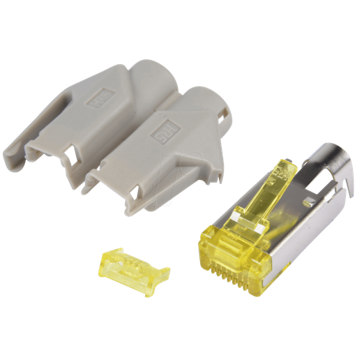 [1402014] Connecteur RJ45 Cat6a blindé, Hirose, avec manchon gris
