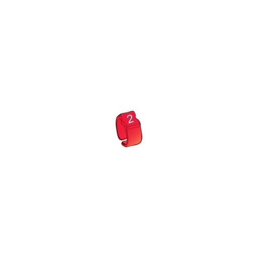 [1402504] Bague de repérage "2" rouge - 100pcs