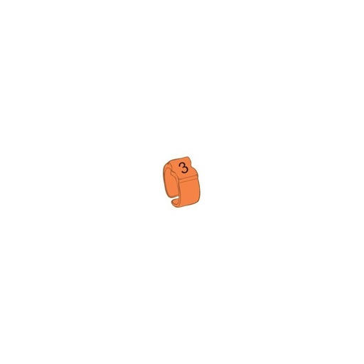 [1402505] Bague de repérage "3" orange - 100pcs