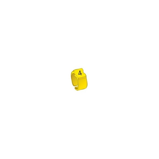 [1402506] Bague de repérage "4" jaune - 100pcs