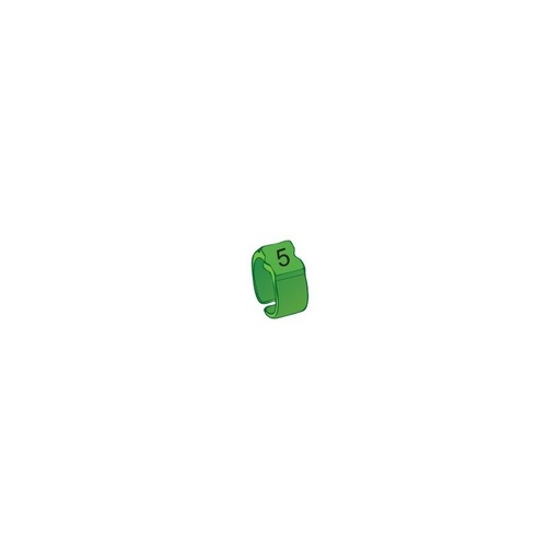 [1402507] Bague de repérage "5" vert - 100pcs