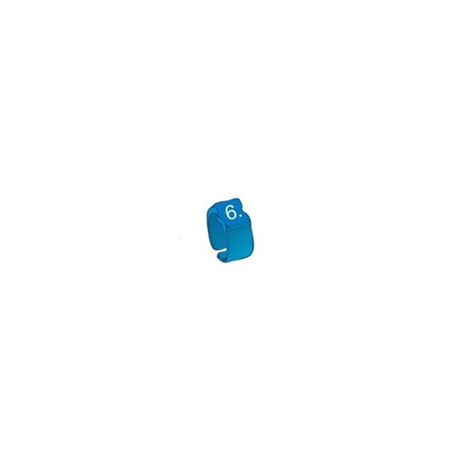 [1402508] Bague de repérage "6" bleu - 100pcs