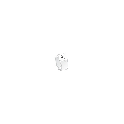 [1402511] Bague de repérage "9" blanc - 100pcs