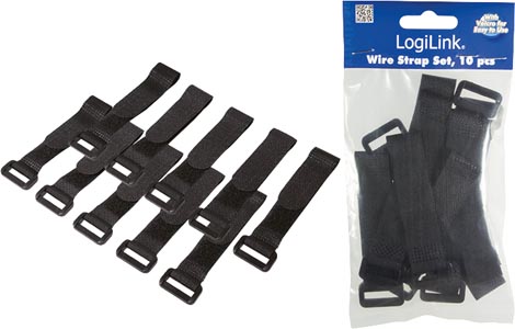 [1403005] Lot de 10 colliers auto-agrippant 150 x 20 mm - noir KAB0056