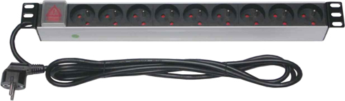 [1403534] Bandeau d'alimentation 19" 9 prises noire + interrupteur