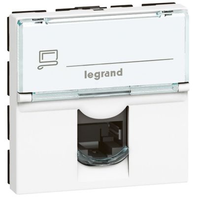 [1405006] PRISE RJ45 PROG MOSAIC - CAT. 6 UTP - 2 MOD - BLANC
