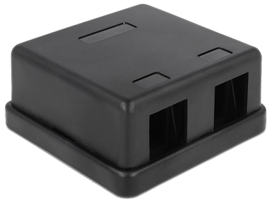 [1405036] Boitier 2 ports pour RJ45 Keystone - Noir