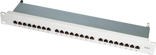 [1406004] Platine 24 ports Cat.6 blindés Gris