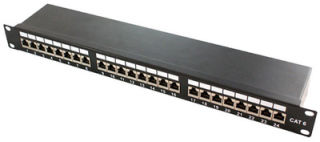 [1406008] Platine 24 ports RJ45 Cat6a blindée Noir