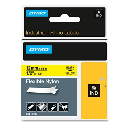 [1407536] Ruban étiquette Dymo - Nylon Jaune 12 mm