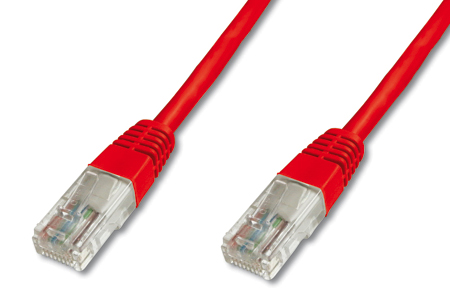 [1201201] Cordon non blindé RJ45 CAT.5e UTP 5,00m Rouge