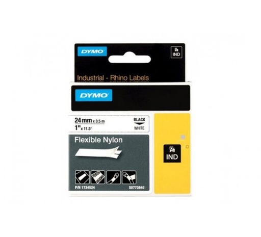 [1407551] Ruban nylon flexible dymo blanc 24MM pour ILP/RHINOPRO