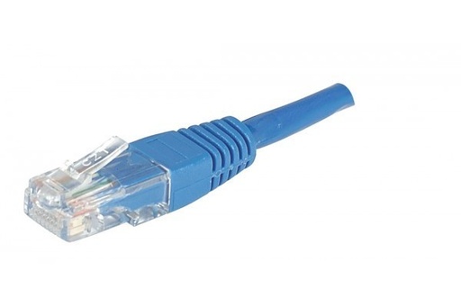 [1601531] Cordon RJ45 Cat5e UTP 1 paire bleu en 0,50m