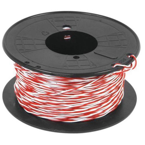 [1601537] jarretière téléphonique 5/10ème blanc/rouge 100m