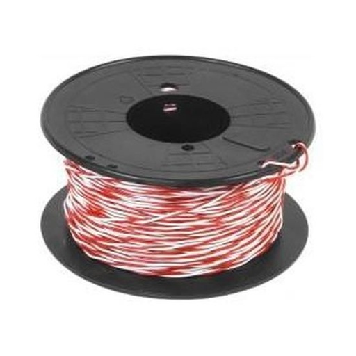[1601540] jarretière téléphonique 6/10ème blanc/rouge 100m