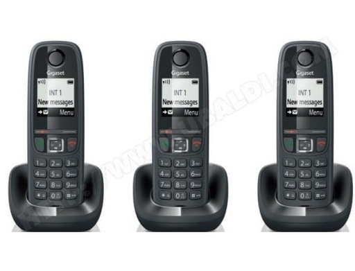 [1603078] Gigaset AS405 téléphone sans fil DECT - 3 combinés Noirs
