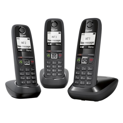 [1603079] Gigaset AS405 trio téléphone sans fil - 3 combinés bla…