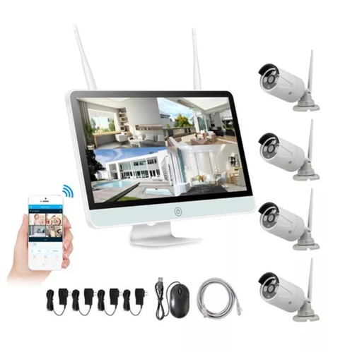 [1901502] CAMERA ET DVR  ENSEMBLE MONITEUR IP 15.6 LCD ET SYSTEME DE CAMERA DE SANS FIL EXTERIEUR