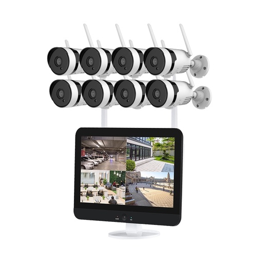 [1901505] CAMERA  AVECÉCRAN LCD 12,5 POUCES NVR 8CH WIFI 