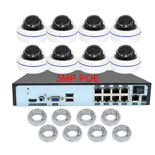 [1901700] CAMERA 8 PORTS DVR IP 5MP 8CH POE NVR SYSTEME 