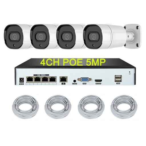 [1901707] CAMERAS  5MP 4CH KITS  POE NVR IPC COMBO POWER OVER ETHERNET 