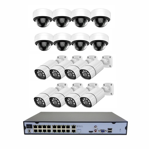 [1901730] CAMERA  16 CANAUX IP POE 8 BALLES + 8  A DOME VIDEO NVR